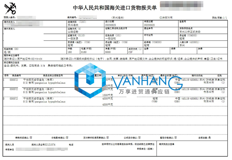 廣西進口越南魚肚報關(guān)